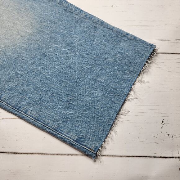 Madewell Petite Perfect Vintage Wide Leg Crop Raw Hem Jeans Hallstead Wash 33P - Picture 9 of 12